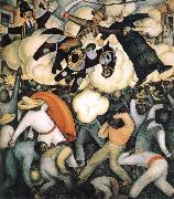 Diego Rivera Burn the Judas oil